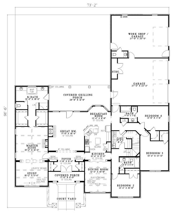 Home Plan - European Floor Plan - Main Floor Plan #17-209