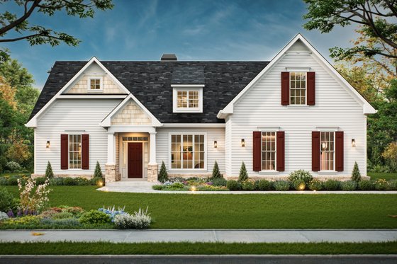Exterior - Front Elevation 3 for Traditional House Plan #54-693 - 3 bed, 2 bath