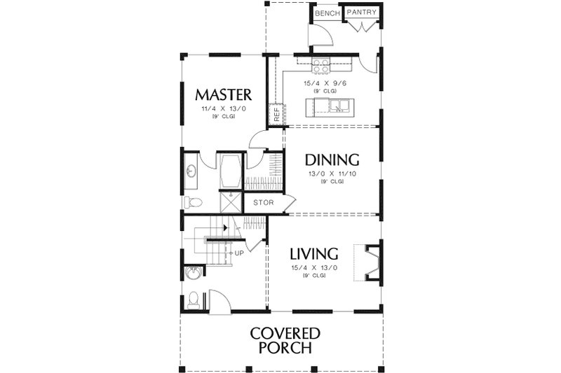 Architectural House Design - Floor Plan - Main Floor for Beach House Plan #48-974 - 3 bed, 2.5 bath