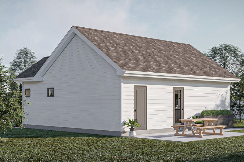 House Blueprint - Exterior - Rear Elevation for Cottage House Plan #455-522 - 1 bed, 1 bath