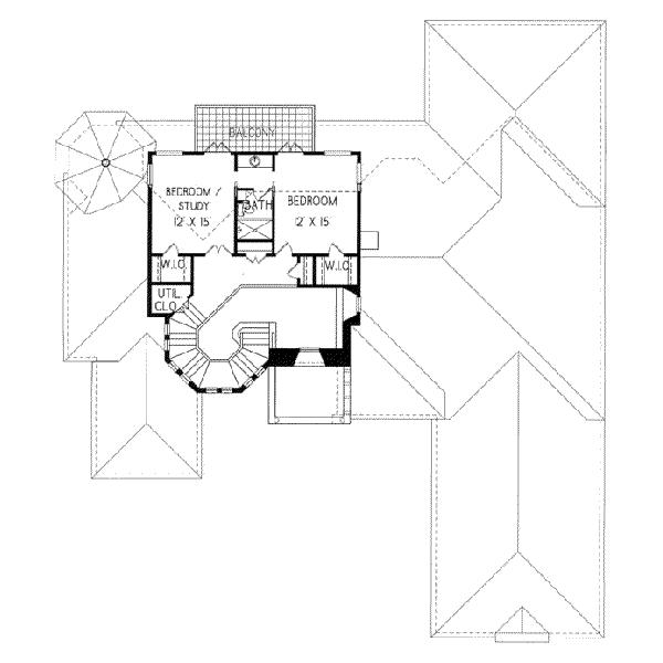 European Floor Plan - Upper Floor Plan #76-110