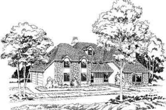 Exterior - Front Elevation for Tudor House Plan #312-174 - 3 bed, 2.5 bath