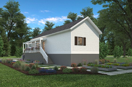 Exterior - Rear Elevation for Cottage House Plan #497-23 - 2 bed, 2 bath