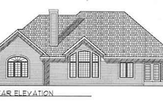 Exterior - Rear Elevation for Traditional House Plan #70-341 - 3 bed, 2 bath