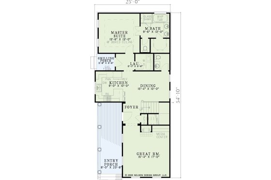 Floor Plan - Main Floor for Southern House Plan #17-2031 - 4 bed, 2.5 bath