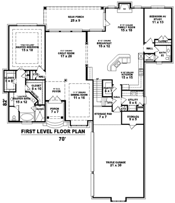 European Floor Plan - Main Floor Plan #81-1240