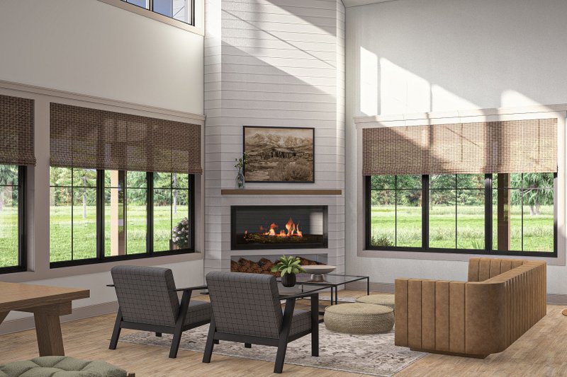 Architectural House Design - Interior - Family Room 1 for Barndominium House Plan #455-475 - 3 bed, 3 bath