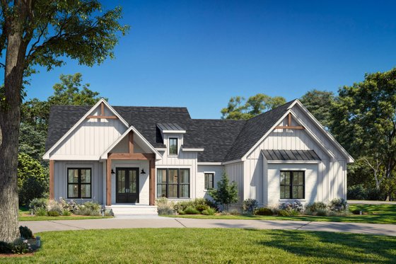 Exterior - Front Elevation 3 for Farmhouse House Plan #430-407 - 3 bed, 2 bath