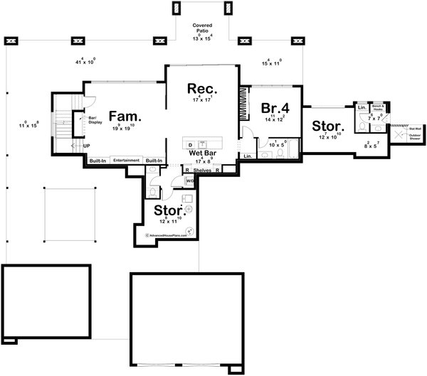 Dream House Plan - Modern Floor Plan - Lower Floor Plan #455-492