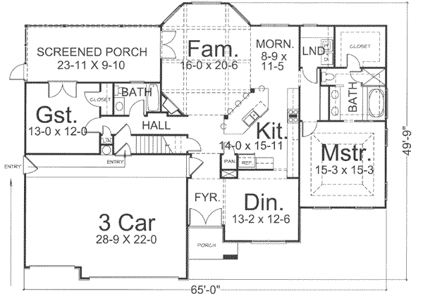 House Plan Design - Traditional Floor Plan - Main Floor Plan #119-131