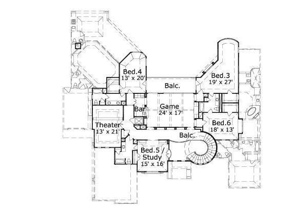 European Floor Plan - Upper Floor Plan #411-480