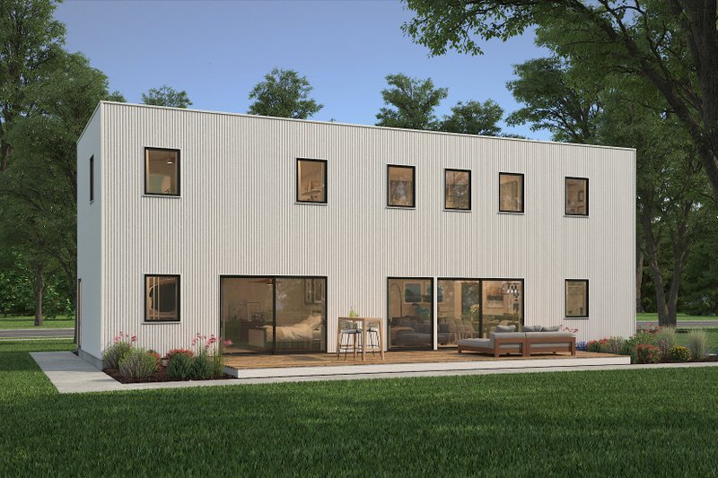 Architectural House Design - Exterior - Rear Elevation 3 for Modern House Plan #497-18 - 3 bed, 2.5 bath