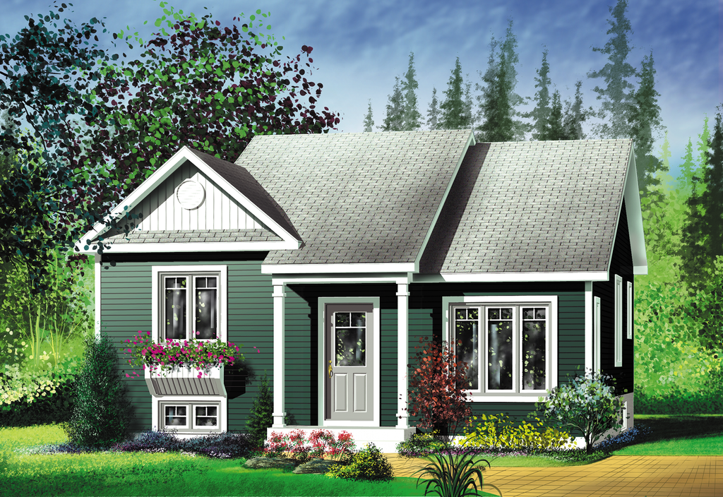Cottage Style House Plan - 2 Beds 1 Baths 1020 Sq/Ft Plan #25-108