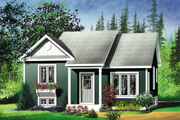 Cottage Style House Plan - 2 Beds 1 Baths 1020 Sq/Ft Plan #25-108 