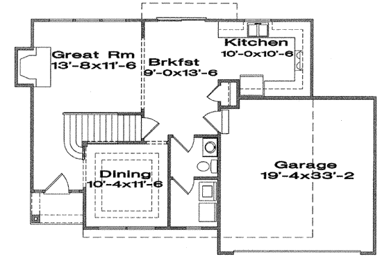 Floor Plan - Main Floor for Traditional House Plan #6-146 - 3 bed, 2.5 bath