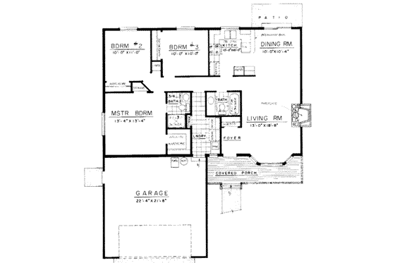 Floor Plan - Main Floor for Traditional House Plan #303-285 - 3 bed, 2 bath