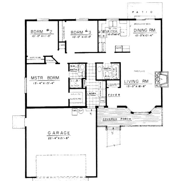 Traditional Floor Plan - Main Floor Plan #303-285