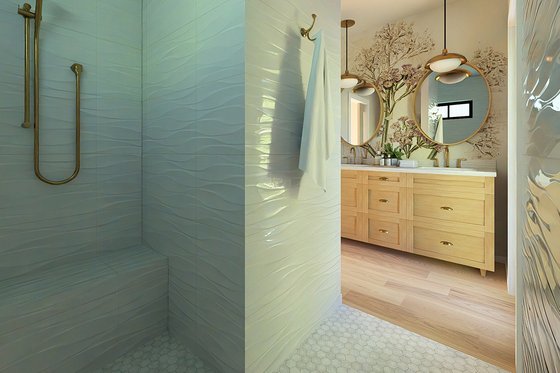 Interior - Master Bathroom 1 for Farmhouse House Plan #126-239 - 2 bed, 2 bath