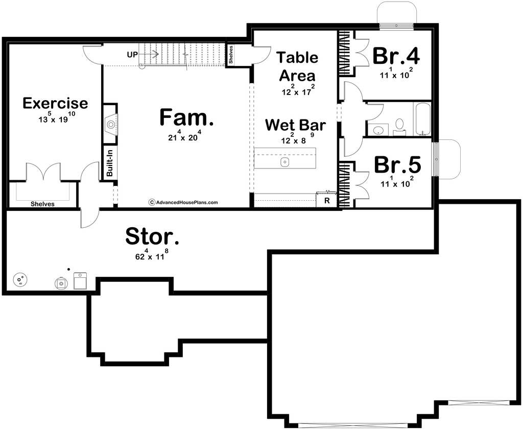 Floor Plan - Upper Floor for Modern House Plan #455-643 - 3 bed, 2 bath
