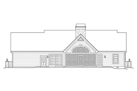Exterior - Rear Elevation for Country House Plan #57-342 - 2 bed, 2 bath