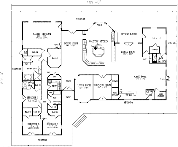  Ranch  Style  House  Plan  4 Beds 4 5  Baths 5037 Sq Ft Plan  
