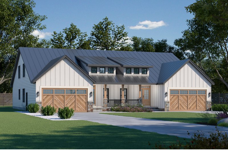 House Blueprint - Modern Exterior - Front Elevation Plan #20-2550