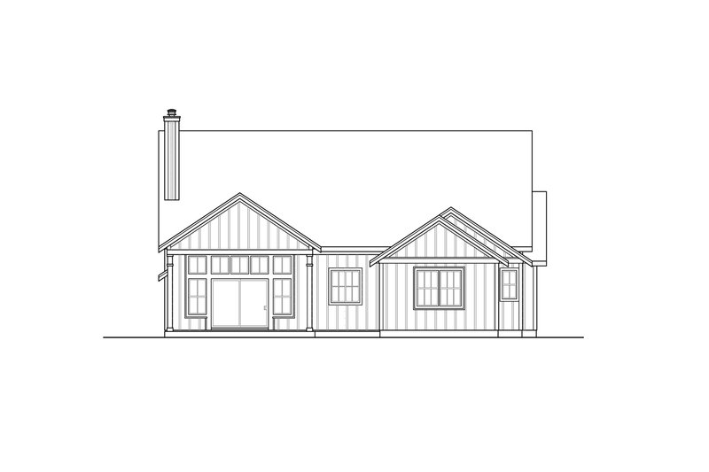 Architectural House Design - Exterior - Rear Elevation for Ranch House Plan #124-1108 - 3 bed, 2 bath