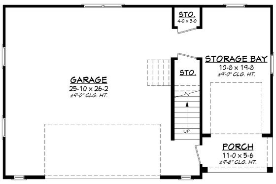 Floor Plan - Main Floor for Farmhouse House Plan #430-236, 1 bath