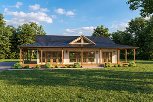 House Blueprint - Exterior - Front Elevation for Farmhouse House Plan #126-255 - 3 bed, 2.5 bath