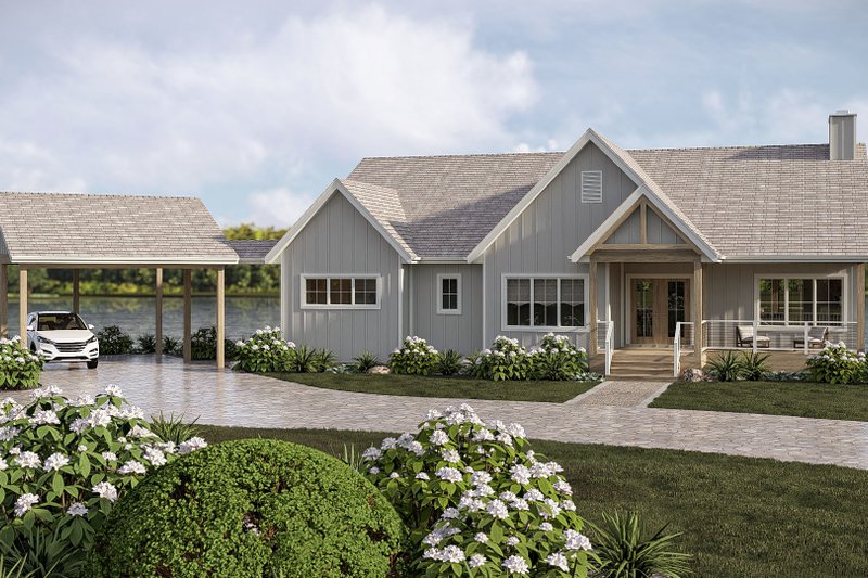 Architectural House Design - Exterior - Front Elevation 3 for Beach House Plan #455-779 - 2 bed, 2.5 bath