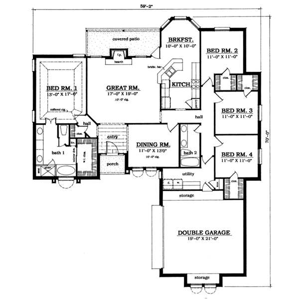 Traditional Floor Plan - Main Floor Plan #42-140