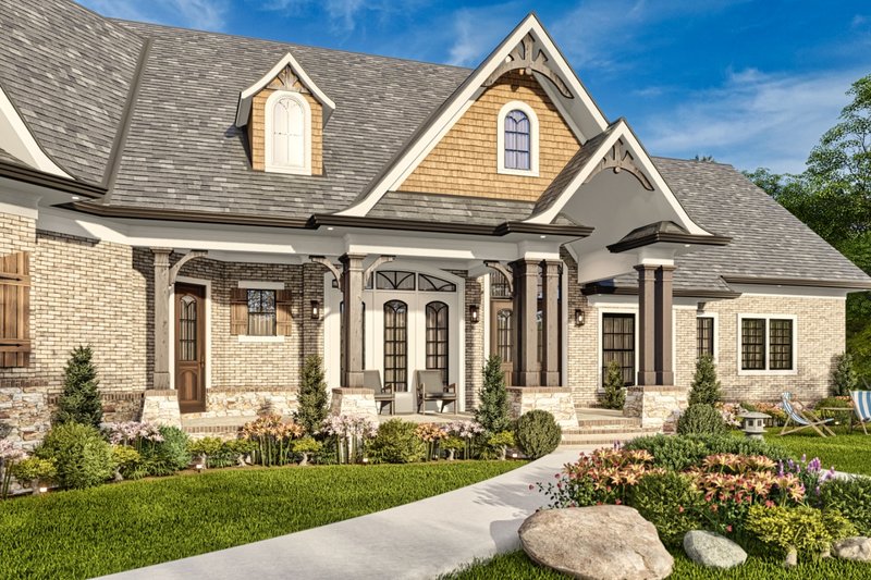 House Blueprint - Exterior - Front Elevation 3 for Modern House Plan #54-580 - 3 bed, 3 bath