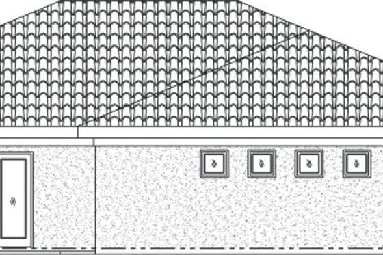 Exterior - Rear Elevation for Mediterranean House Plan #24-277 - 3 bed, 2.5 bath