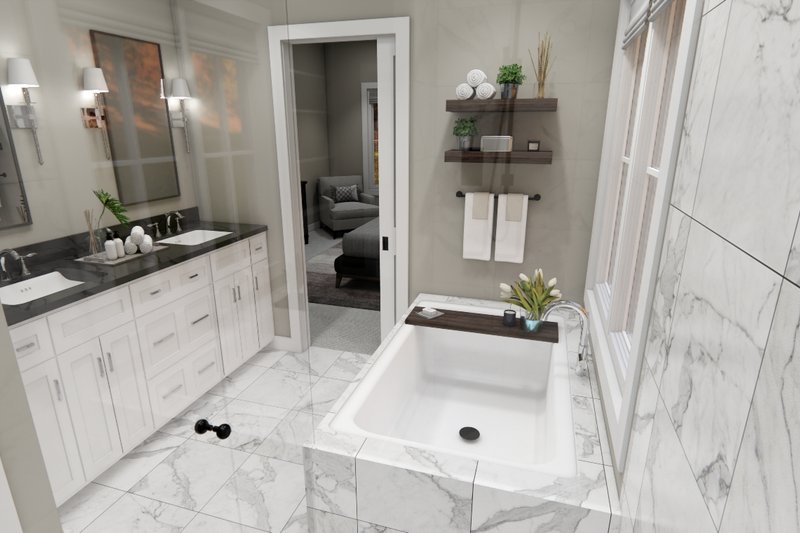 House Blueprint - Interior - Master Bathroom for Craftsman House Plan #51-1421 - 5 bed, 4.5 bath