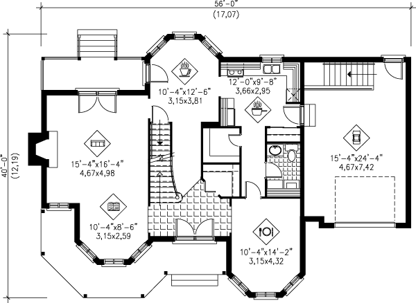 Victorian Floor Plan - Main Floor Plan #25-2021