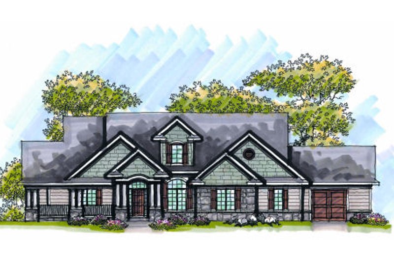 Dream House Plan - Traditional Exterior - Front Elevation Plan #70-1007