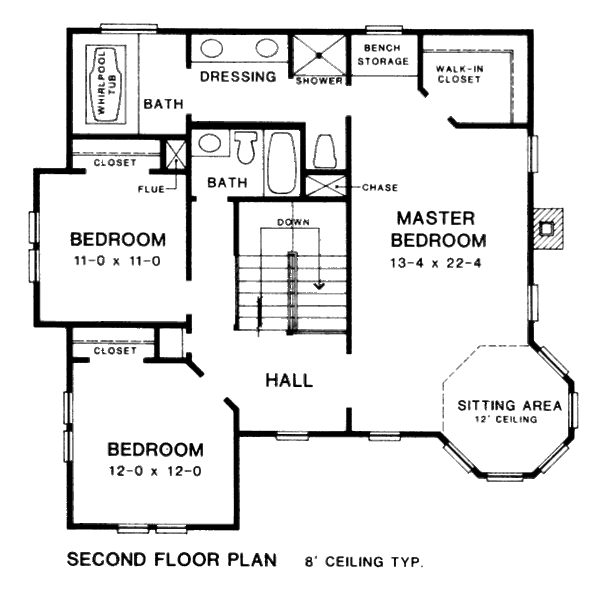 Architectural House Design - Victorian Floor Plan - Upper Floor Plan #10-204