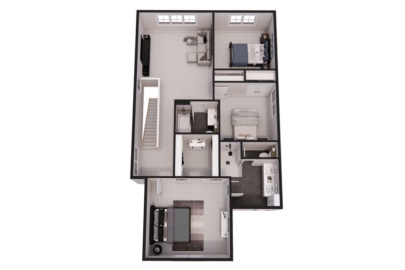 Dream House Plan - Floor Plan - Upper Floor 1 for Farmhouse House Plan #51-1542 - 3 bed, 2.5 bath