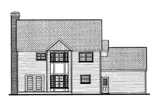 Exterior - Rear Elevation for Colonial House Plan #3-185 - 4 bed, 2.5 bath