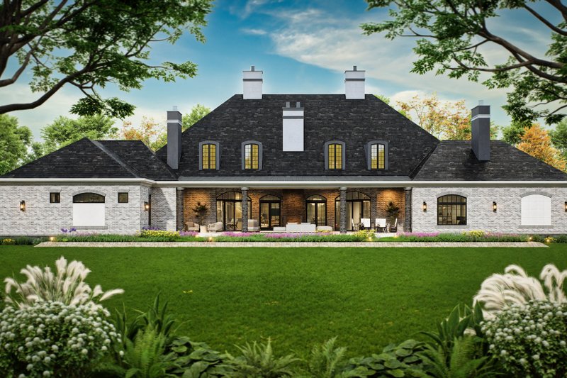 Home Plan - Exterior - Rear Elevation 2 for European House Plan #119-350 - 3 bed, 3.5 bath