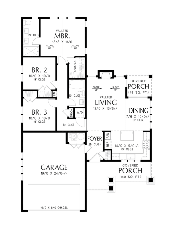Craftsman Floor Plan - Main Floor Plan #48-1214