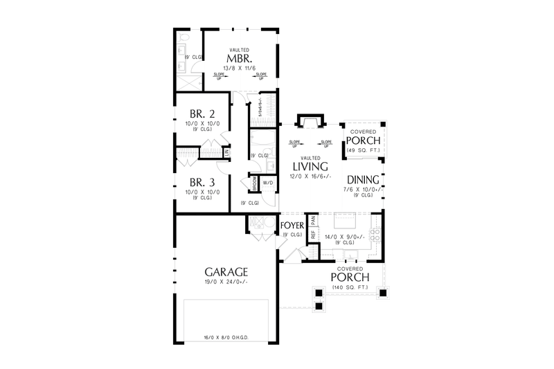 Dream House Plan - Floor Plan - Main Floor for Craftsman House Plan #48-1214 - 3 bed, 2 bath