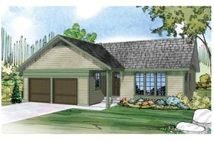 Ranch Exterior - Front Elevation Plan #124-918