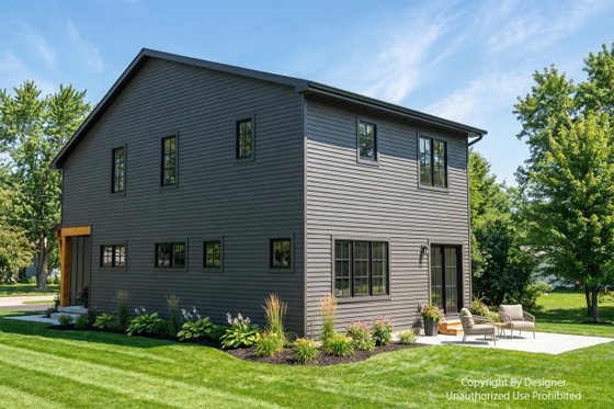 Exterior - Rear Elevation for Modern House Plan #51-1516 - 3 bed, 2.5 bath