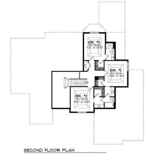 European Floor Plan - Upper Floor Plan #70-477