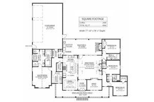 Floor Plan - Main Floor for Farmhouse House Plan #1074-24 - 4 bed, 3.5 bath