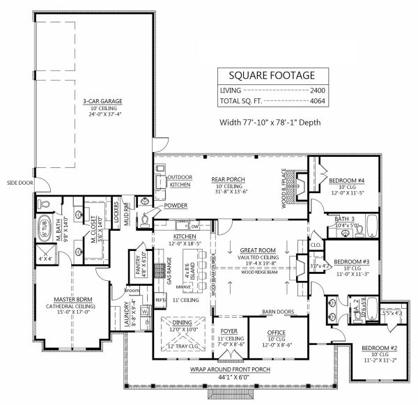 House Blueprint - Farmhouse Floor Plan - Main Floor Plan #1074-24