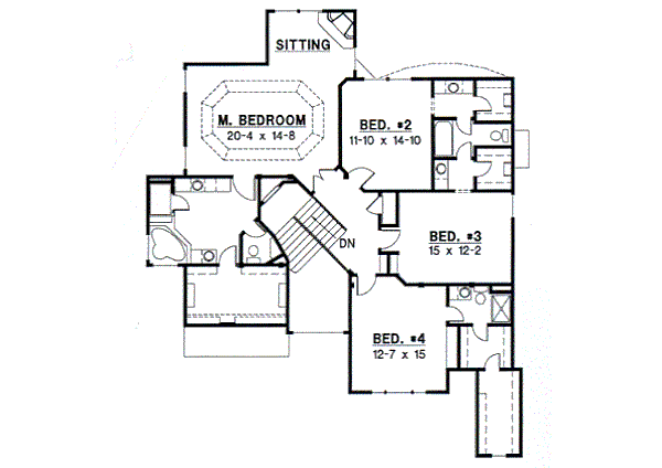 European Floor Plan - Upper Floor Plan #67-585