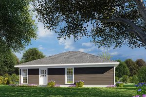 Exterior - Rear Elevation for Ranch House Plan #923-217 - 3 bed, 2 bath