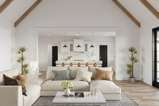 Interior - Family Room for Farmhouse House Plan #923-502 - 4 bed, 3.5 bath